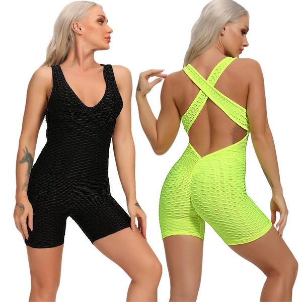 women jumpsuit sleeveless backcross short bodysuit fitness women sport suit jacquard backless tracksuit gym workout sportswear, Black;white
women jumpsuit sleeveless backcross short bodysuit fitness women sport suit jacquard backless tracksuit gym workout sportswear, Black;white