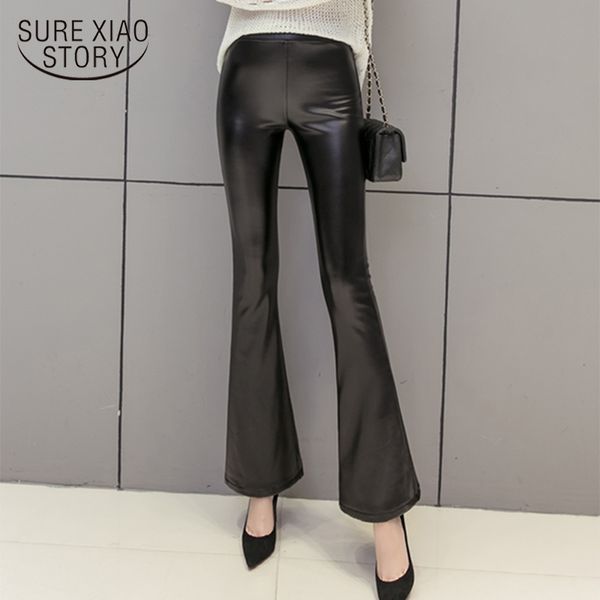 autumn winter solid high waist flare pants wide leg leather pants women loose office leather trousers women femme pantalon 11464 201103, Black;white
autumn winter solid high waist flare pants wide leg leather pants women loose office leather trousers women femme pantalon 11464 201103, Black;white
