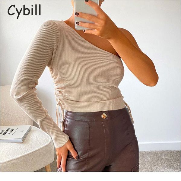 cybill ribber knitted one shoulder women casual long sleeve t shirt skinny autumn double drawstring slim tee lady bbymzm, White
cybill ribber knitted one shoulder women casual long sleeve t shirt skinny autumn double drawstring slim tee lady bbymzm, White