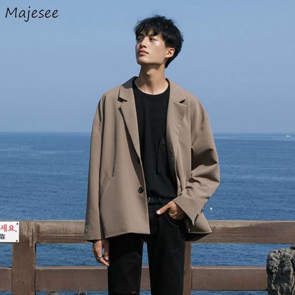 men solid blazers single breasted long sleeve plus size 3xl loose korean style casual fashion outwears teens retro bf ins chic, White;black
men solid blazers single breasted long sleeve plus size 3xl loose korean style casual fashion outwears teens retro bf ins chic, White;black
