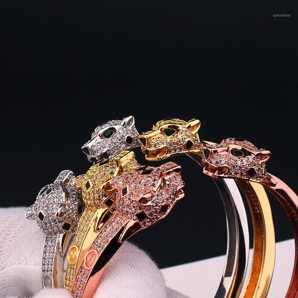 two head animal bangle women men crystal leopard bracelets designer jewelry gift party wedding ins, Black
two head animal bangle women men crystal leopard bracelets designer jewelry gift party wedding ins, Black