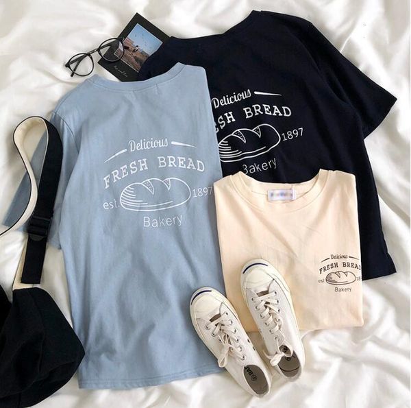 college style cartoon bread letters front and rear printing pattern casual o neck short sleeve pullover t-shirt, White
college style cartoon bread letters front and rear printing pattern casual o neck short sleeve pullover t-shirt, White