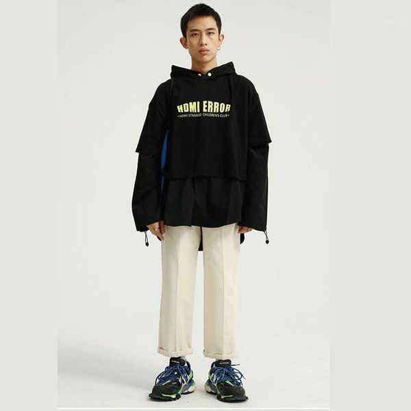 male street hip hop loose letter print hoodie shirt outerwear men 2 piece splice long sleeve casual pullover hooded shirt1, Black
male street hip hop loose letter print hoodie shirt outerwear men 2 piece splice long sleeve casual pullover hooded shirt1, Black