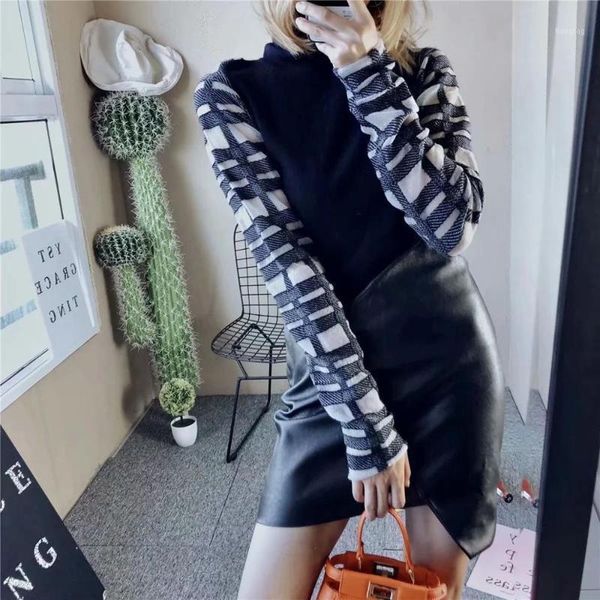 2020 new fall winter women knit sweater high neck semi-sheer long sleeves sweater casual fashion chic pullover1, White;black
2020 new fall winter women knit sweater high neck semi-sheer long sleeves sweater casual fashion chic pullover1, White;black