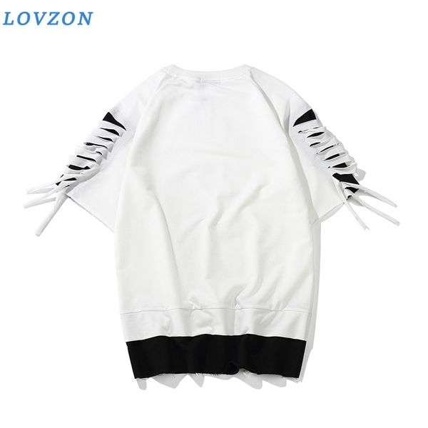мужчины плеча ripped hole свободные топы мода хип-хоп черный белый строчка streetwear с коротким рукавом футболка, White;black
мужчины плеча ripped hole свободные топы мода хип-хоп черный белый строчка streetwear с коротким рукавом футболка, White;black