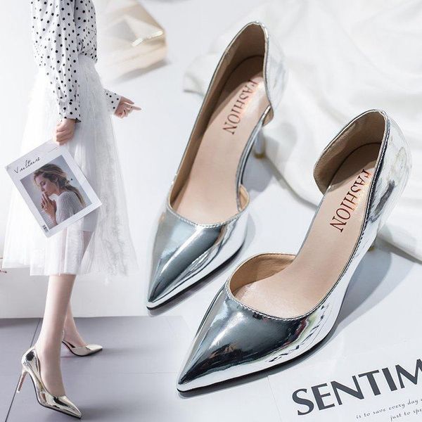 2021 new korean version of pointed openwork high heels fashion patent leather shallow mouth stiletto heels.1, Black
2021 new korean version of pointed openwork high heels fashion patent leather shallow mouth stiletto heels.1, Black