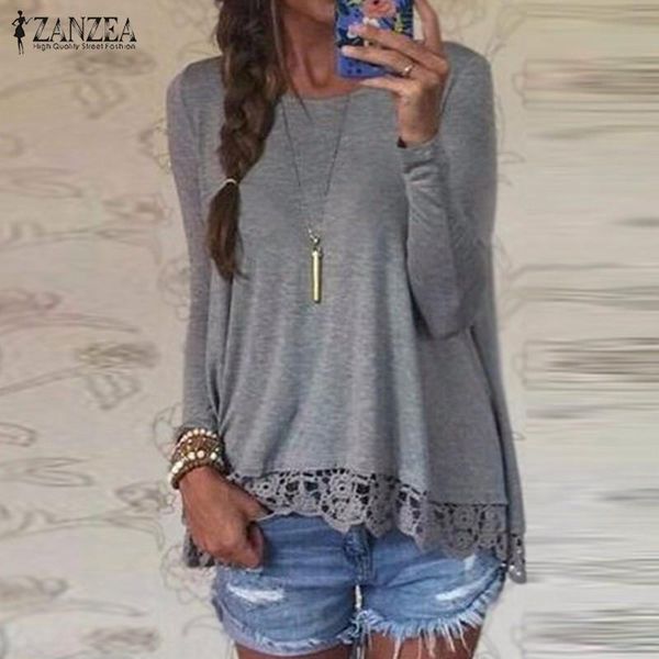 plus size women's lace crochet blouse zanzea 2020 fashion asymmetrical casual long sleeve shirts female stiching blusas 5xl, White
plus size women's lace crochet blouse zanzea 2020 fashion asymmetrical casual long sleeve shirts female stiching blusas 5xl, White