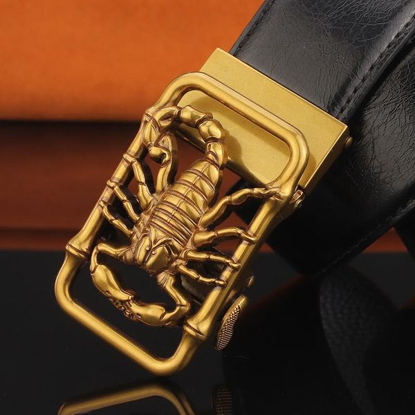 scorpion automatic buckle designer belts men casual ceinture homme cowskin waistband waist strap, Black;brown
scorpion automatic buckle designer belts men casual ceinture homme cowskin waistband waist strap, Black;brown