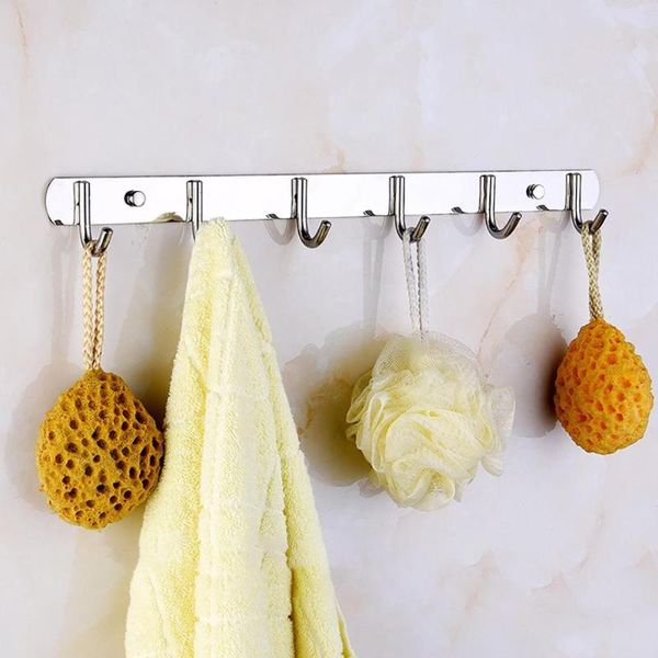 hooks & rails stainless steel wall hanging bathroom towel kitchen hook 6 double housekeeping organizer storage #1012
hooks & rails stainless steel wall hanging bathroom towel kitchen hook 6 double housekeeping organizer storage #1012