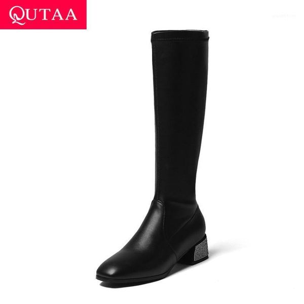 boots qutaa 2021 mid calf women crystal square heel ladies shoes autumn winter toe flock pu stretch long size 34-431, Black
boots qutaa 2021 mid calf women crystal square heel ladies shoes autumn winter toe flock pu stretch long size 34-431, Black