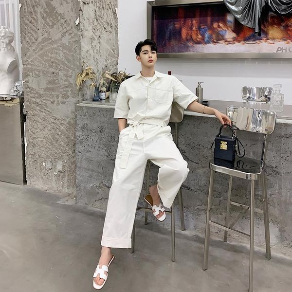 2020 summer style slim short sleeve denim overalls man jeans jumpsuits male body suit, Blue
2020 summer style slim short sleeve denim overalls man jeans jumpsuits male body suit, Blue