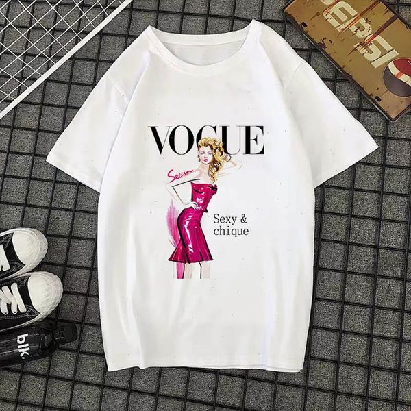 women cute print t shirt 2021 womens summer short sleeve fashion tshirt o neck casual white t ladies tees