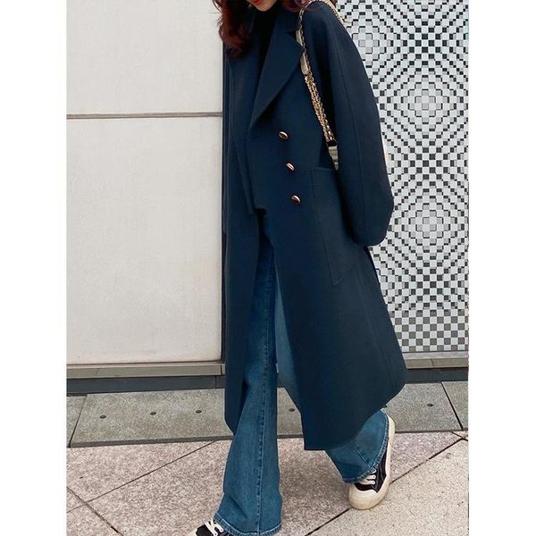 women's wool & blends ancient ways of fund 2021 autumn winters is double cashmere coat female temperament long commute cloth, Black
women's wool & blends ancient ways of fund 2021 autumn winters is double cashmere coat female temperament long commute cloth, Black