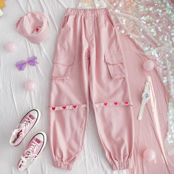 harajuku fashion streetwear women cargo pants pink high waist pockets heart ribbon trousers female hip hop casual sweatpants1, Black;white
harajuku fashion streetwear women cargo pants pink high waist pockets heart ribbon trousers female hip hop casual sweatpants1, Black;white