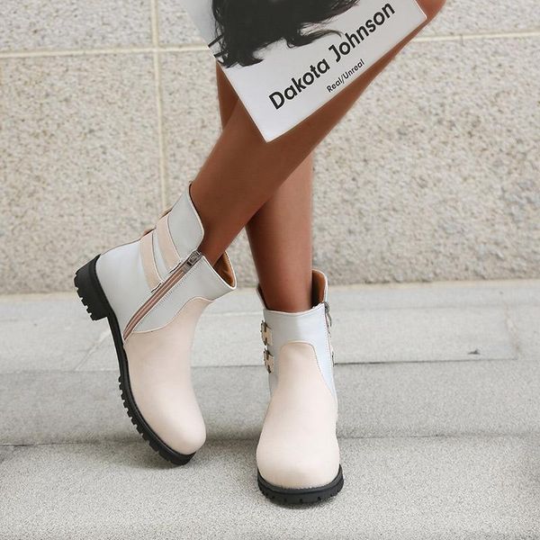 women's woman shoes 2021 winter platform low heels buckle autumn boots mixed color ladies ankle boots female footwear plus size, Black
women's woman shoes 2021 winter platform low heels buckle autumn boots mixed color ladies ankle boots female footwear plus size, Black