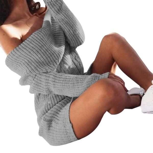 female spring autumn casual ladies pullover sweater knitted dress off shoulder women plus size 3xl long sleeve mini dresses, White;black
female spring autumn casual ladies pullover sweater knitted dress off shoulder women plus size 3xl long sleeve mini dresses, White;black