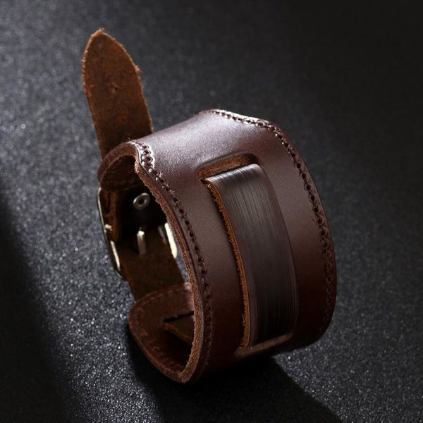 new men's european and american punk style bracelet simple versatile cowhide wide leather bracelet jewelry wholesale, Golden;silver
new men's european and american punk style bracelet simple versatile cowhide wide leather bracelet jewelry wholesale, Golden;silver