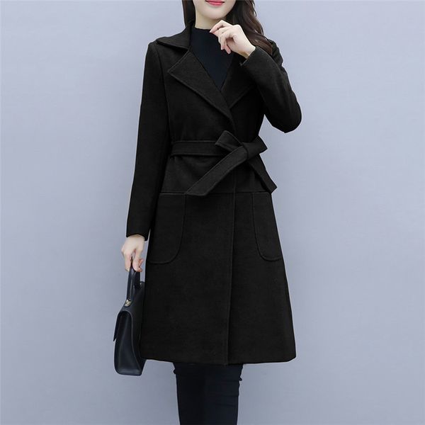 2021 new women's thin coat m-4xl plus size new autumn casual fashion black belt long wool jacket pockets luo1
2021 new women's thin coat m-4xl plus size new autumn casual fashion black belt long wool jacket pockets luo1