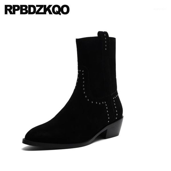 genuine leather ankle casual women black embellished studded rivet pointed toe side zip boots shoes suede chunky 2020 stud short1
genuine leather ankle casual women black embellished studded rivet pointed toe side zip boots shoes suede chunky 2020 stud short1