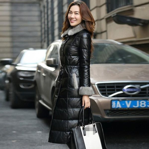 elegant winter real leather down coat female streetwear slim fit fur collar warm overcoat luxury fashion red black long outwear1
elegant winter real leather down coat female streetwear slim fit fur collar warm overcoat luxury fashion red black long outwear1