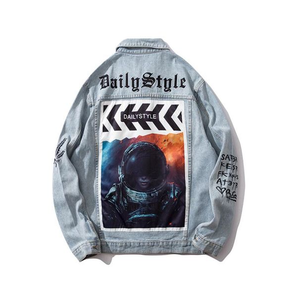 harajuku original space character of the men blue hip hop denim chaquette hombre bomber jacket, Black;brown
harajuku original space character of the men blue hip hop denim chaquette hombre bomber jacket, Black;brown