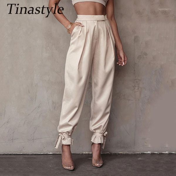 women's pants & capris tinastyle black spring casual high waist harem fashion satin joggers women loose lace up cargo streetwear1, Black;white
women's pants & capris tinastyle black spring casual high waist harem fashion satin joggers women loose lace up cargo streetwear1, Black;white