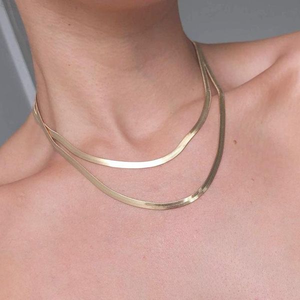 chains wild&gold snake chain necklace for women 3/4 mm stainless steel layered metal necklaces jewelry wholesale, Silver
chains wild&gold snake chain necklace for women 3/4 mm stainless steel layered metal necklaces jewelry wholesale, Silver