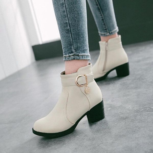 boots women's retro leather bruckle strap round toe shoes casual large size waterproof high heel para women #5, Black
boots women's retro leather bruckle strap round toe shoes casual large size waterproof high heel para women #5, Black