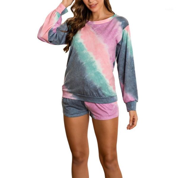 women's 2 piece shorts set tie dye print off shoulder long sleeve and drawstring short pants set1, Black
women's 2 piece shorts set tie dye print off shoulder long sleeve and drawstring short pants set1, Black