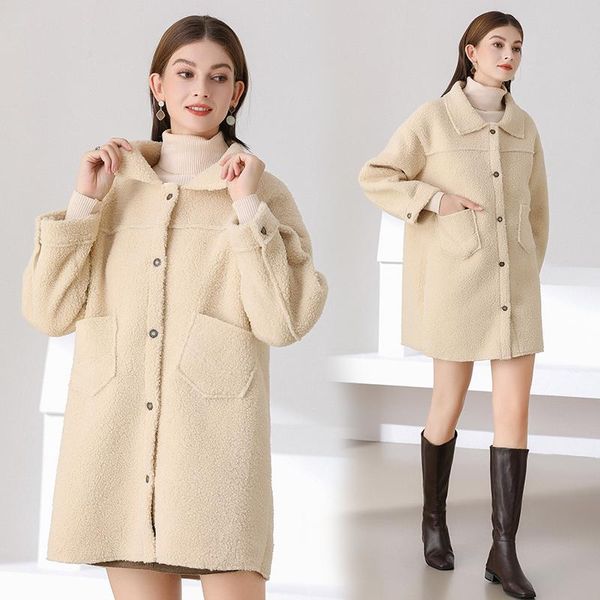 women's wool & blends fall clothes for women winter long coat faux fur warm ladies overcoat elegant slim plush jacket single-breasted o, Black
women's wool & blends fall clothes for women winter long coat faux fur warm ladies overcoat elegant slim plush jacket single-breasted o, Black