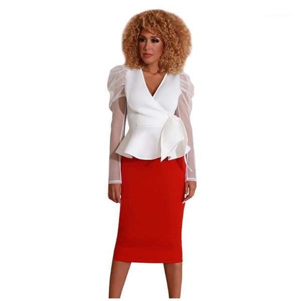 feitong blouse women's shirt organza ruffles stitching mesh long sleeve v-neck space multi-layer elegant strap women1, White
feitong blouse women's shirt organza ruffles stitching mesh long sleeve v-neck space multi-layer elegant strap women1, White