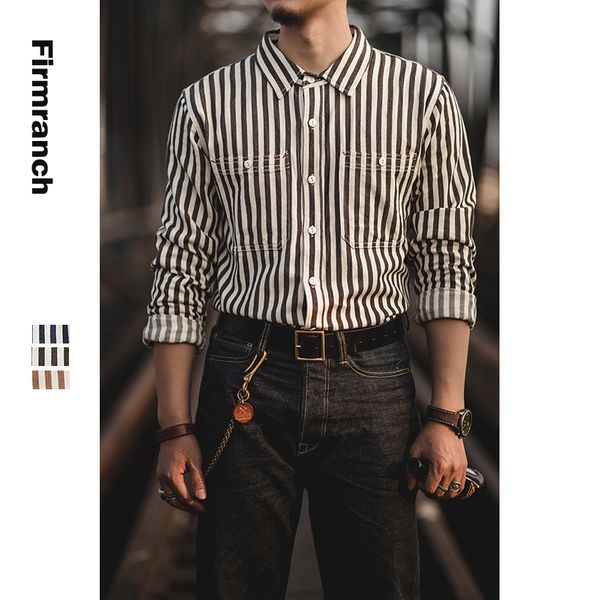firmranch men/women new stripe man's shirt american vintage casual wear amekaji long sleeves retro cargo blouse c1210, White;black
firmranch men/women new stripe man's shirt american vintage casual wear amekaji long sleeves retro cargo blouse c1210, White;black