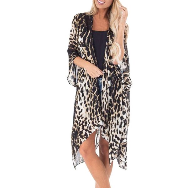 women's swimwear 2021 women leopard print bikini cover up cardigan beach dresses chiffon tunics pareos swimsuit kaftan cape, White;black
women's swimwear 2021 women leopard print bikini cover up cardigan beach dresses chiffon tunics pareos swimsuit kaftan cape, White;black