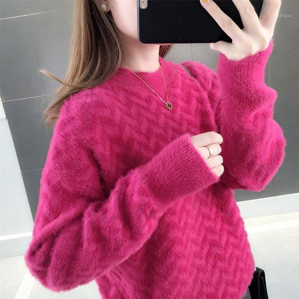 2020 spring and autumn imitation mink velvet solid color sweater women loose wild round neck bottoming sweater, White;black
2020 spring and autumn imitation mink velvet solid color sweater women loose wild round neck bottoming sweater, White;black