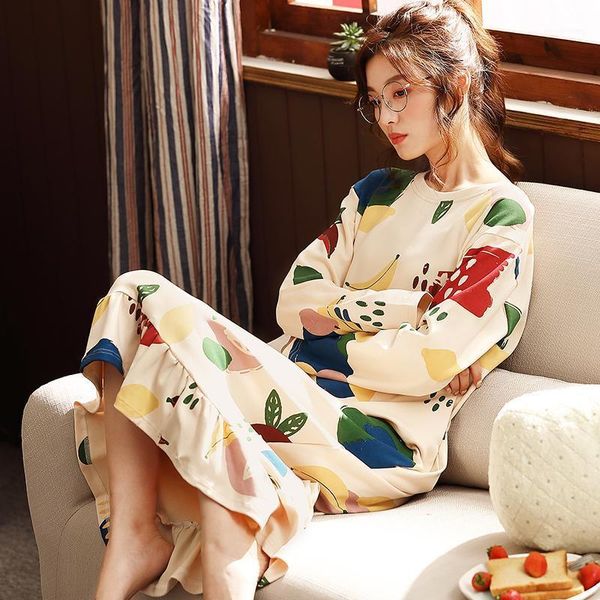 bzel cartoon print night dress women cotton sleepwear long sleeves pijama mujer loose nightwear ruffles nightgown factory direct1, Black;red
bzel cartoon print night dress women cotton sleepwear long sleeves pijama mujer loose nightwear ruffles nightgown factory direct1, Black;red