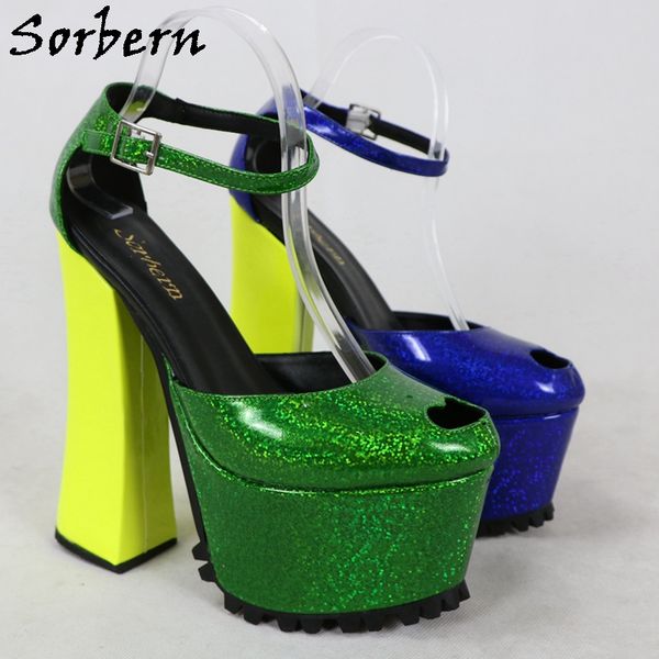 sorbern patent women dress shoes ankle strap pump rubber sole platform party block high heels, Black
sorbern patent women dress shoes ankle strap pump rubber sole platform party block high heels, Black