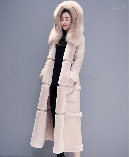 women's fur & faux cotton clothing female 2021 fashion winter parka korean double-faced lamb coat maxi long thick leather jacket f20891, Black
women's fur & faux cotton clothing female 2021 fashion winter parka korean double-faced lamb coat maxi long thick leather jacket f20891, Black