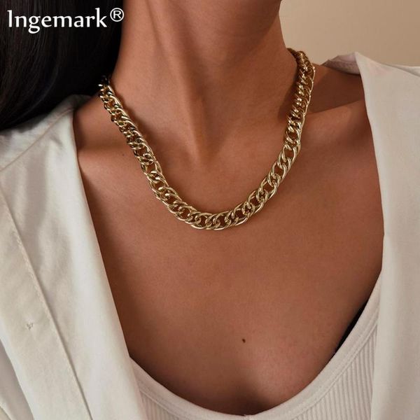 vintage cuban smooth chain necklace for women collares statement chunky aluminum gold color thick chain neck jewelry accessories, Silver
vintage cuban smooth chain necklace for women collares statement chunky aluminum gold color thick chain neck jewelry accessories, Silver