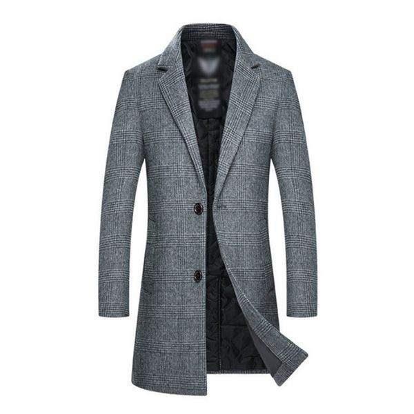 men's wool coat men winter new style fashion casual slim fit thicken warm long jacket male brand plaid abrigos para hombre 201214, Black
men's wool coat men winter new style fashion casual slim fit thicken warm long jacket male brand plaid abrigos para hombre 201214, Black