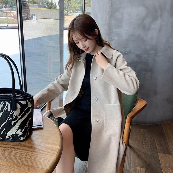 real sspot 2020 qiu dong kuan 2003 korean women's single-breasted pure color slimming woolen coat women vintage coat, Black
real sspot 2020 qiu dong kuan 2003 korean women's single-breasted pure color slimming woolen coat women vintage coat, Black