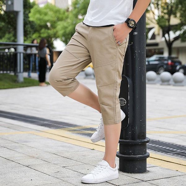 men's calf-length pants 2020 summer casual shorts with pockets for men button fly pants solid new 6-colors big size homme, Black
men's calf-length pants 2020 summer casual shorts with pockets for men button fly pants solid new 6-colors big size homme, Black