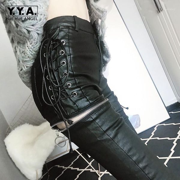 punk style fashion zippers side corss tied womens pu leather pants high waist slim fit qualities female full length pencil pants1, Black;white
punk style fashion zippers side corss tied womens pu leather pants high waist slim fit qualities female full length pencil pants1, Black;white