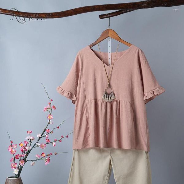 women plus size ruffle cotton vintage v neck short sleeves casual large tshirt female summer loose breathable t-shirt1, White
women plus size ruffle cotton vintage v neck short sleeves casual large tshirt female summer loose breathable t-shirt1, White