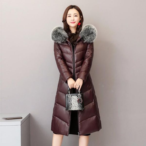 women's leather & faux women winter sheepskin genuine jacket fur collar hooded duck down coat 2021 chaqueta mujer q856 yy523, Black
women's leather & faux women winter sheepskin genuine jacket fur collar hooded duck down coat 2021 chaqueta mujer q856 yy523, Black