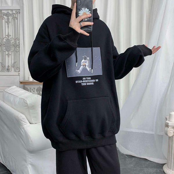 ulzzang sweater men's hooded loose autumn winter plush chic lazy japanese jacket, Black
ulzzang sweater men's hooded loose autumn winter plush chic lazy japanese jacket, Black