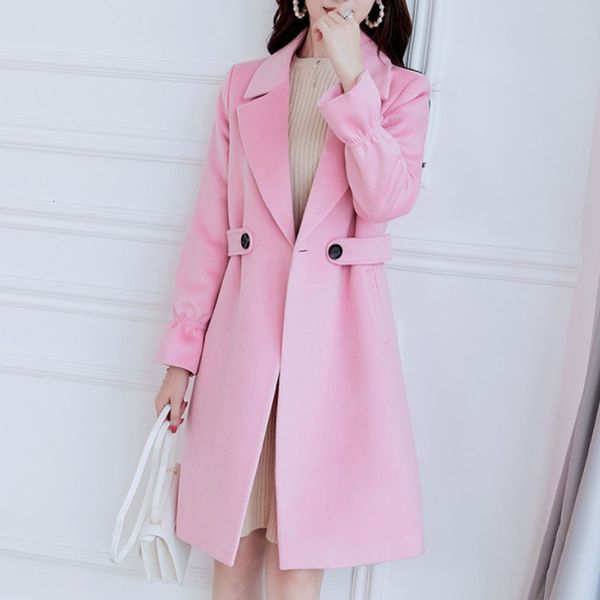 new slim wool jacket female single button woolen windbreake cloth pure color coat women's temperament fashion, Black
new slim wool jacket female single button woolen windbreake cloth pure color coat women's temperament fashion, Black