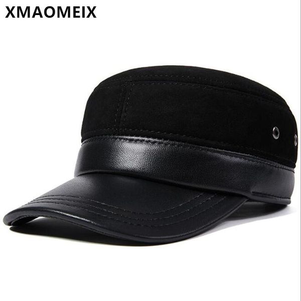 xmaomeix winter men's natural genuine leather hat warm sheepskin leather hats adjustable size men brand sports flat cap, Blue;gray
xmaomeix winter men's natural genuine leather hat warm sheepskin leather hats adjustable size men brand sports flat cap, Blue;gray