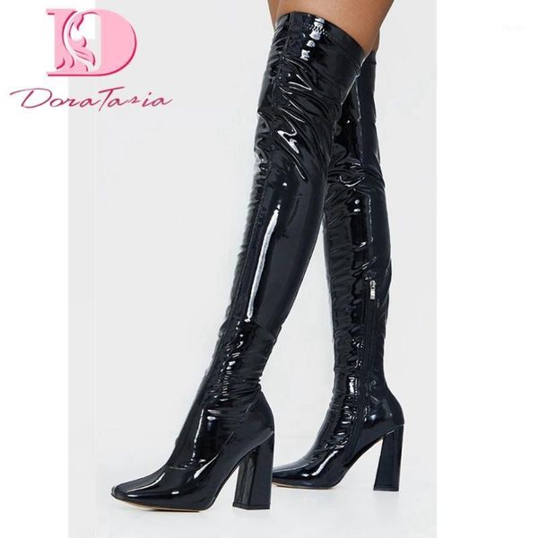 boots doratasia large size 35-43 lady thick high over the knee zip square toe thigh women patent leather woman shoes1, Black
boots doratasia large size 35-43 lady thick high over the knee zip square toe thigh women patent leather woman shoes1, Black