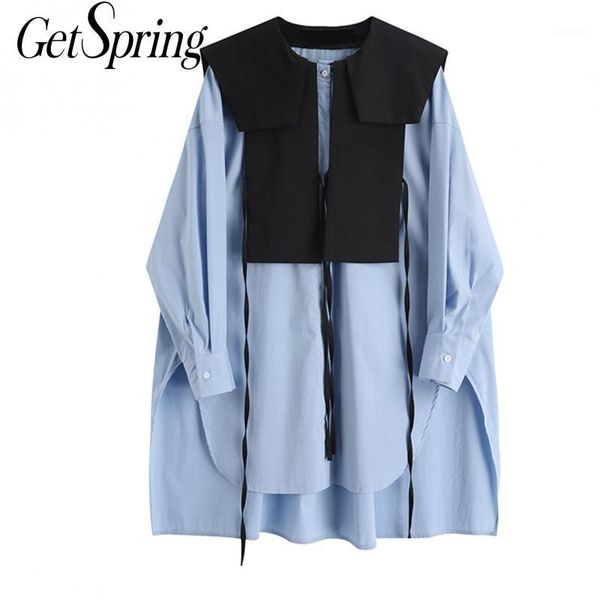 getspring women blouse patchwork color matching irregular cotton womens blouses asymmetry fake two casual shirts 2020 new1, White
getspring women blouse patchwork color matching irregular cotton womens blouses asymmetry fake two casual shirts 2020 new1, White