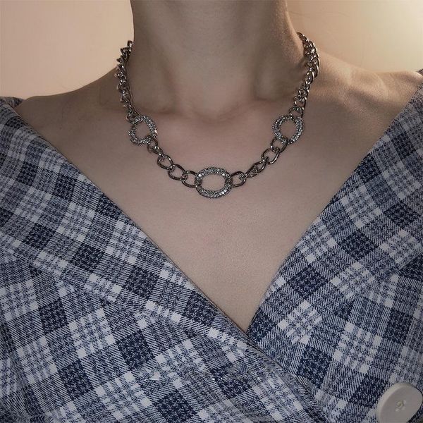 simple metal texture geometric irregular round rhinestones clavicle chain europe and america fashion women's necklace jewelry, Silver
simple metal texture geometric irregular round rhinestones clavicle chain europe and america fashion women's necklace jewelry, Silver